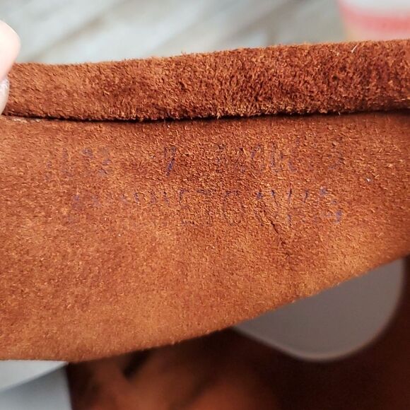 Vintage Minnetonka Front Lace Knee High Hippie Fringe Boots Suede‎ Size 7 - Picture 7 of 8